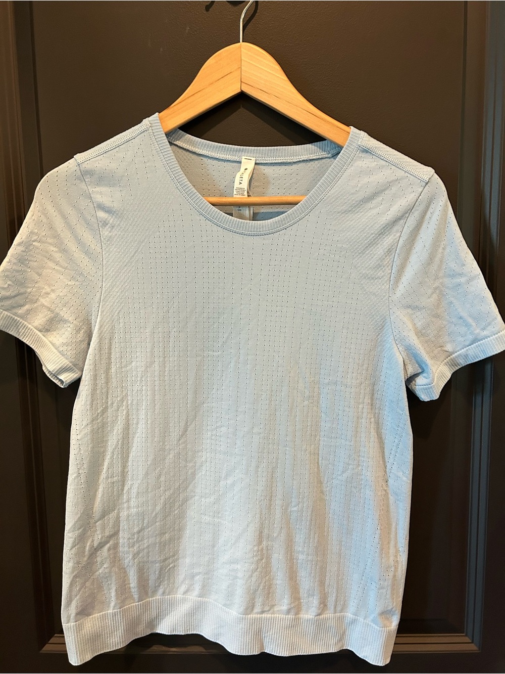Athleta Pale Blue Short-Sleeve Knit Tee